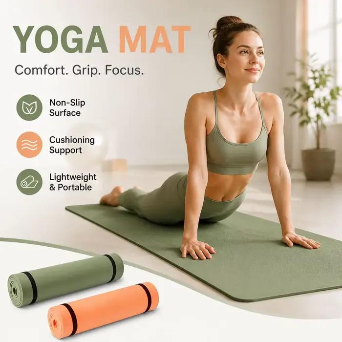 Tapis de fitness antidérapant pour exercices de Pilates, de musculation, de sport, de gymnastique, équipement de fitness