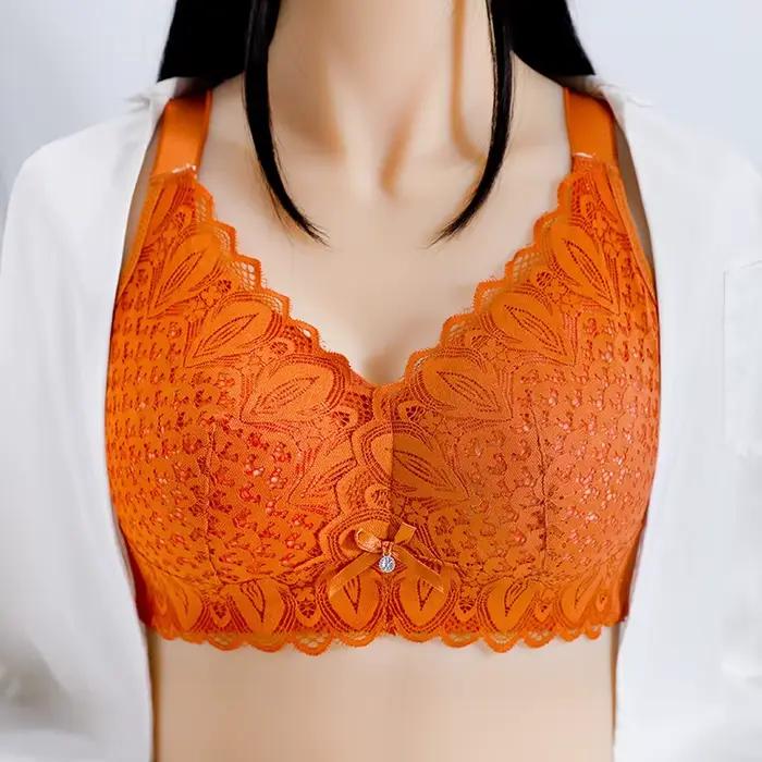 Nessayoo femmes soutien-gorge sans os dentelle rose sous-vêtements