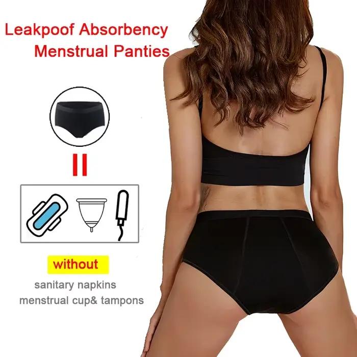 3 pièces 4 couches culottes menstruelles en fibre de bambou coton période physiologique anti-fuite absorbant réutilisable taille moyenne culotte