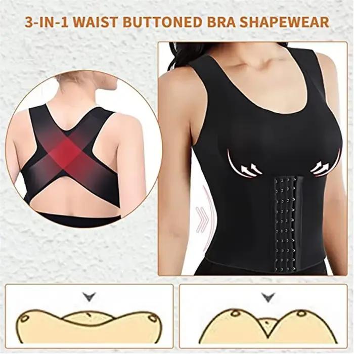 Soutien-gorge à boutons de taille 3 en 1 pour femmes