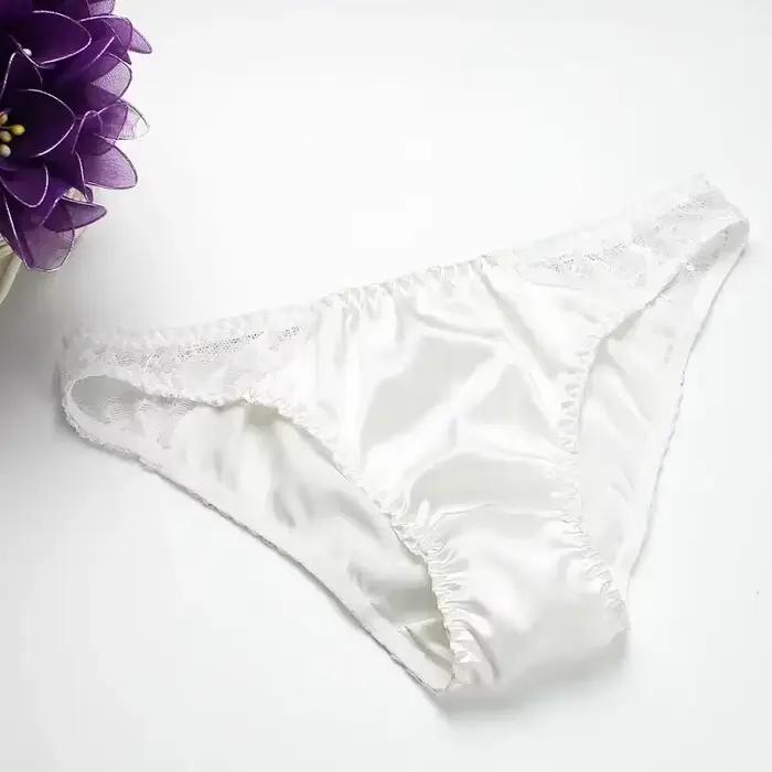 100% soie de mûrier sexy sous-vêtements en dentelle