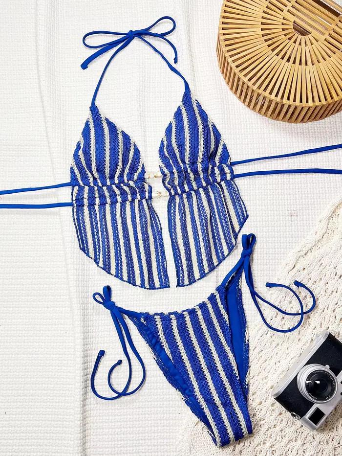 Maillot de bain deux pièces vintage triangle 2026 pour femme