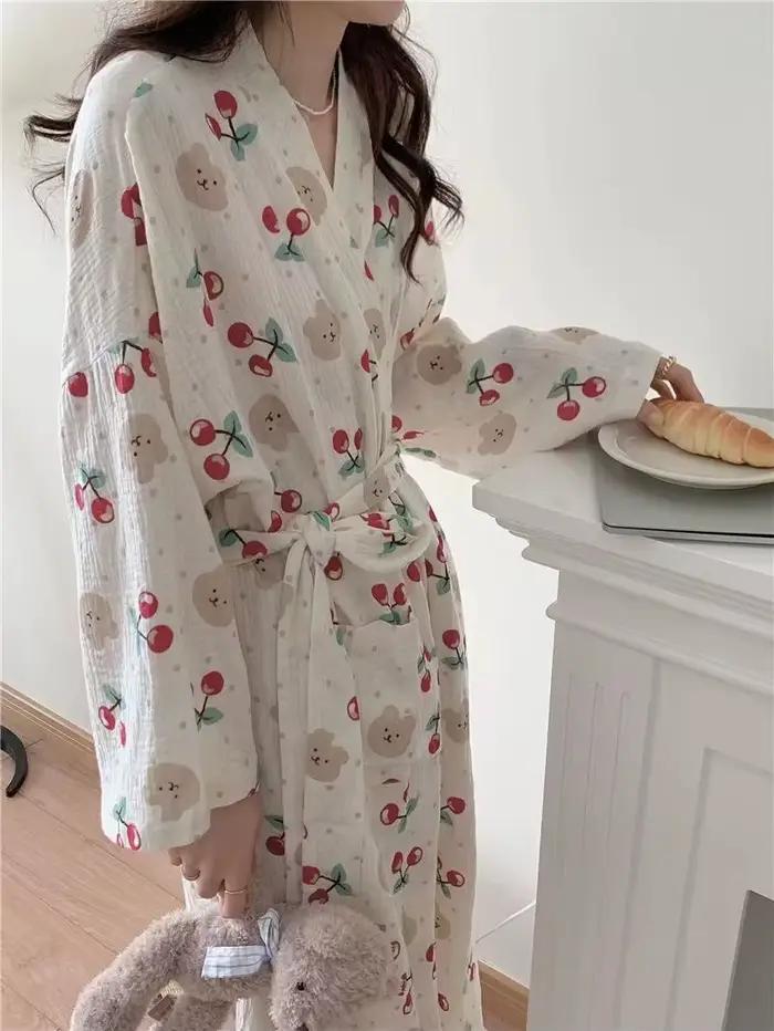 Nouvelle robe kimono à manches longues pour femmes