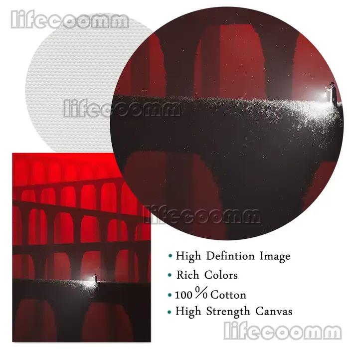 Peinture sur toile d'art mural abstrait du monde de cauchemar, scène de rêve d'horreur de fantaisie géométrique, affiche d'art gothique et décoration de maison imprimée