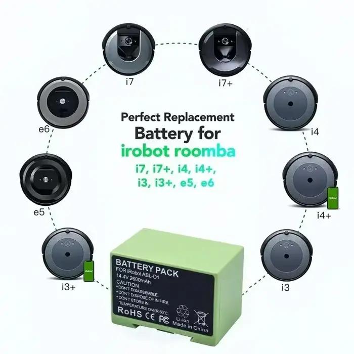 Batterie pour Robot de balayage ABL-D1, 2600mAh ~ 6800mAh, pour IRobot Roomba I7 I7 + E5 E6 7150 7550 I3 3150 I3 + 3550 I4 4150 I4 +, nouveau