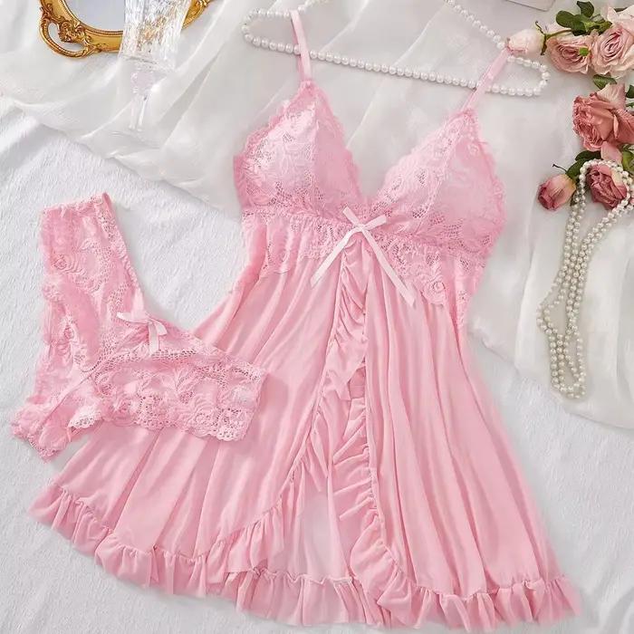 Ensemble de chemises de nuit d'été à col halter