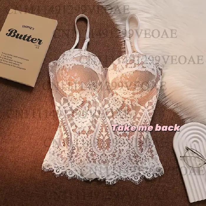 Bustier en dentelle florale élégant pour femme