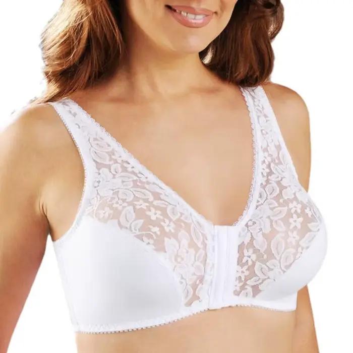 Soutien-gorge en dentelle haut de gamme tendance avec fermeture avant et coussinets intégrés