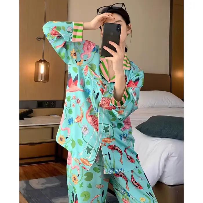 Pyjamas pour femmes au printemps et en été à manches longues