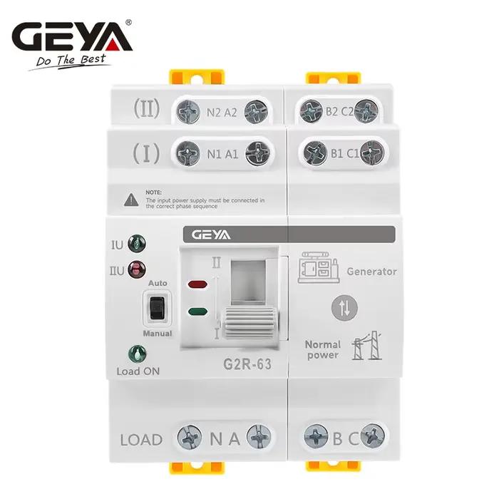 Interrupteur de transfert automatique GEYA G2R ATS Mini 220V 230V, commutateurs électriques à double alimentation, alimentation ininterrompue 63A 110V