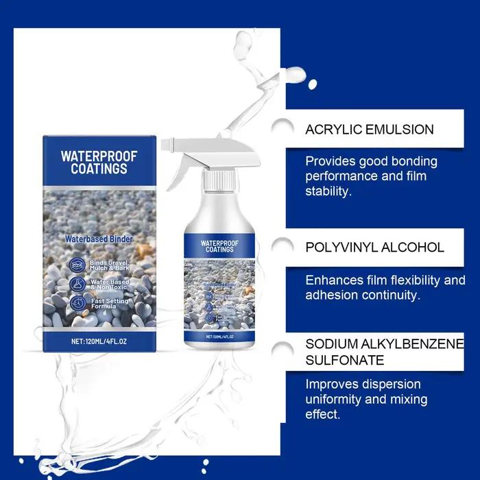 Colle de gravier pour aménagement paysager, 120ml, scellant de colle de roche, stabilisateur adhésif, Spray imperméable à séchage rapide pour cour extérieure