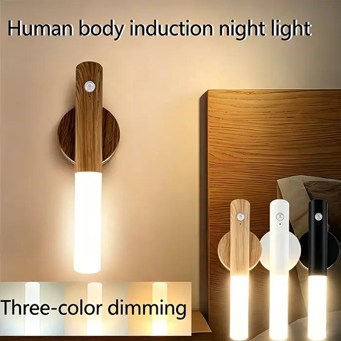 Lampe LED de nuit à chargement USB, à détection intelligente de mouvement, pour chevet, armoire, éclairage domestique, lampe à capteur de mouvement