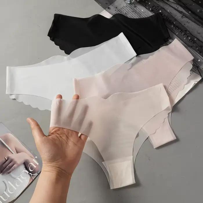 M-XL sans couture glace soie culottes femmes Sexy taille basse Ultra-mince Transparent slips antibactérien entrejambe sous-vêtement confortable