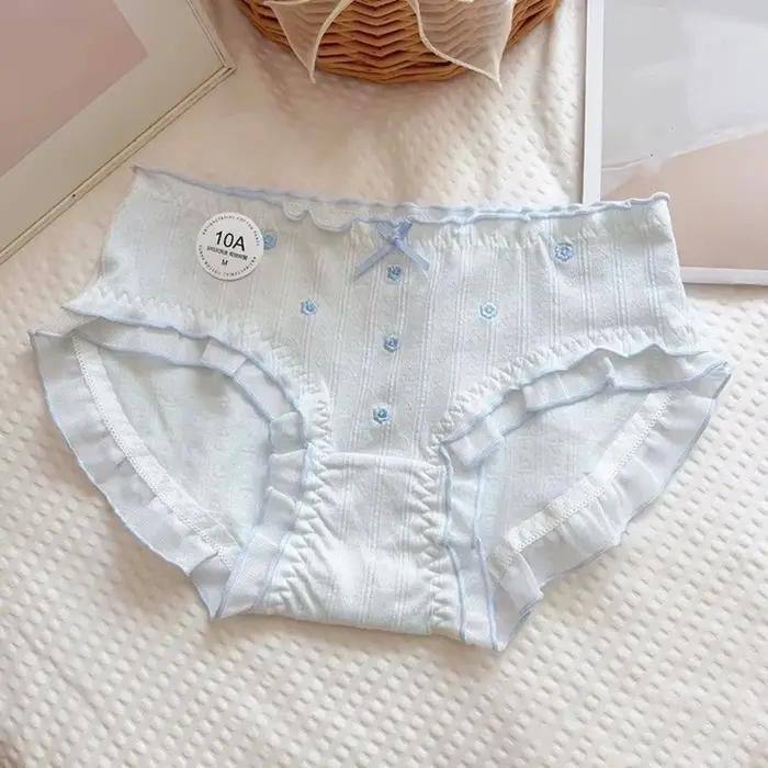 Culottes en coton à nœud floral taille mi-haute confortables pour femme
