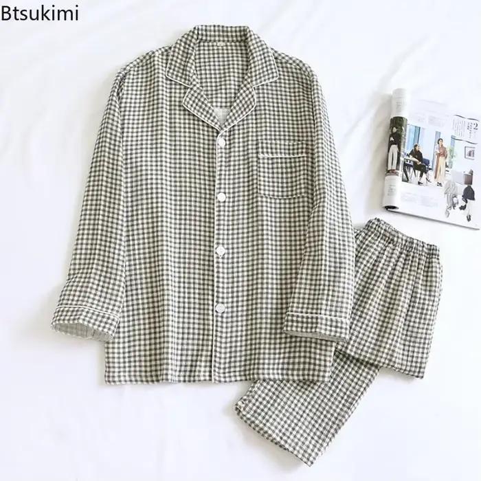 Ensembles de pyjamas en crêpe 100% coton pour couples
