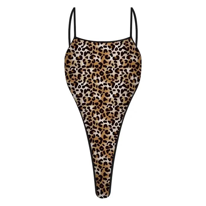 Maillot de bain une pièce imprimé pour femme, style monokini, lingerie, dos lacé, dos nu, coupe haute, dos nu en T, biquini, tenue de plage