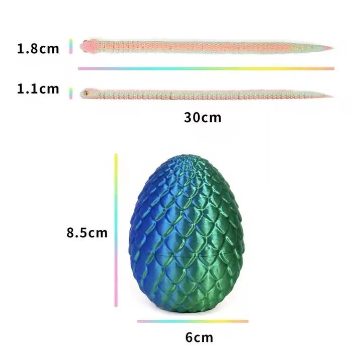 Oeuf de serpent imprimé en 3D, moule serpent de décompression créatif, mobile, rotatif, articulé, ornement de bureau, animaux réalistes, jouet pour enfant