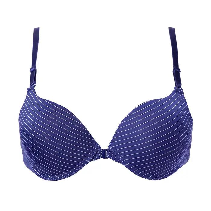 Soutien-gorge froncé pour femmes, fermeture frontale, décolleté en V profond, à armatures, Lingerie solide, Push Up, dos nu, sous-vêtements intimes