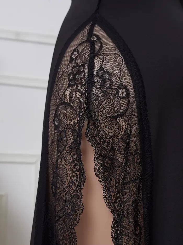 2025 nouvelle mode asymétrie col en v chemise de nuit Sexy femmes dentelle Patchwork sans manches sangle vêtements