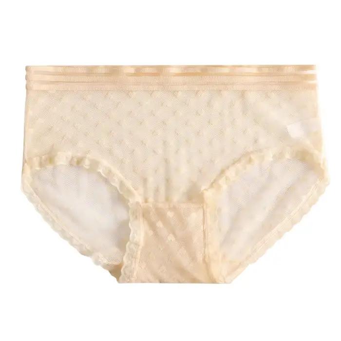 Lot de 3 Culottes Transparentes pour Femme – Lingerie Sexy en Dentelle et Résille Respirante – Sous-vêtements Intimes