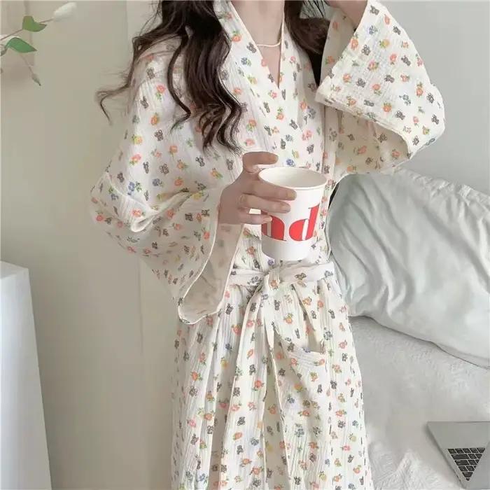 Nouvelle robe kimono à manches longues pour femmes