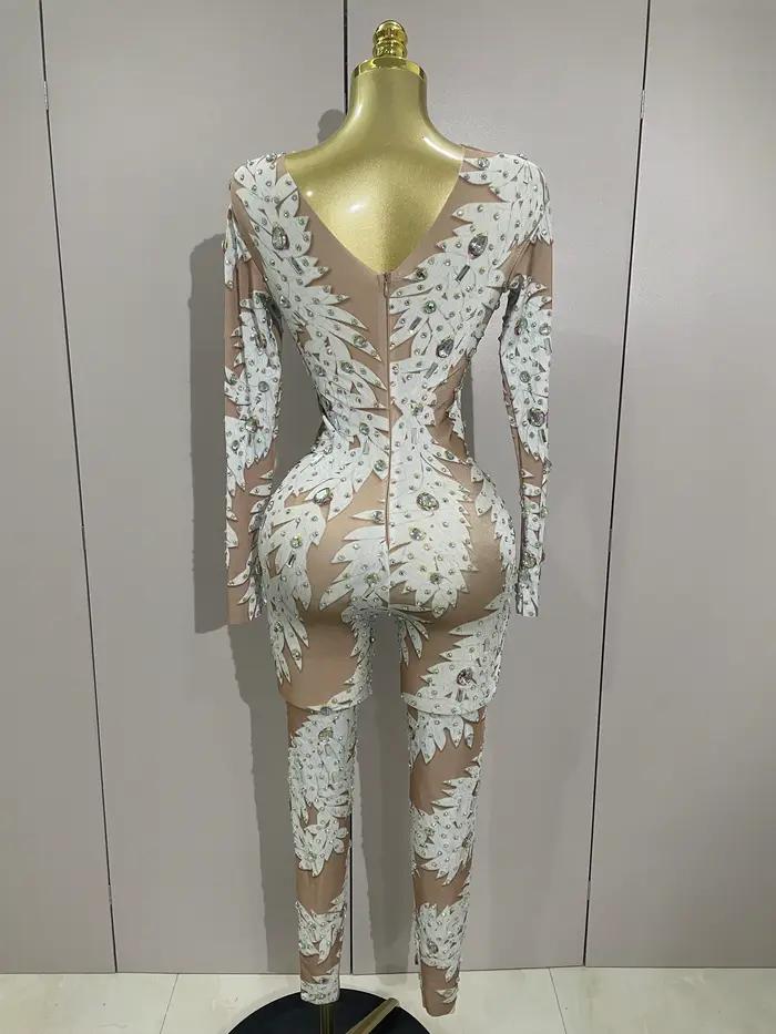Combinaison moulante à manches longues pour femme