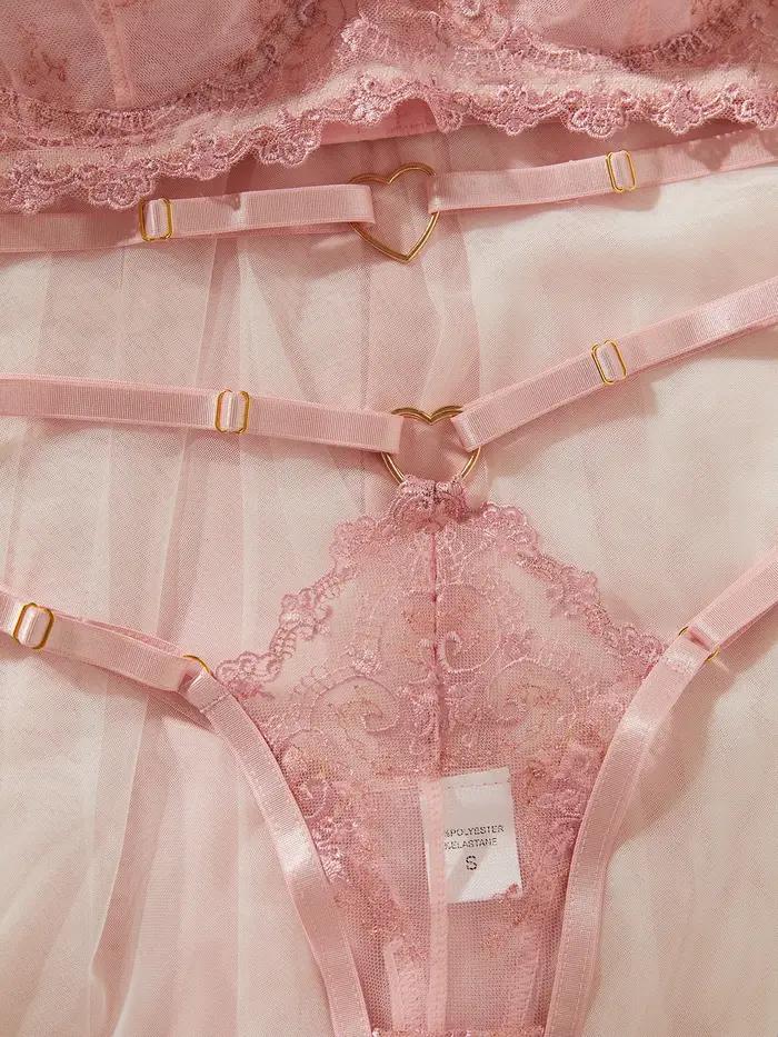 Ellolace fantaisie femme Lingerie délicate broderie florale dentelle ensembles érotiques fée romantique produits