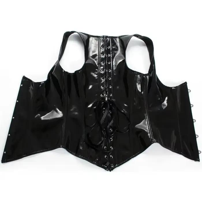 Haut Corset sous le buste en cuir avec bretelles pour femmes