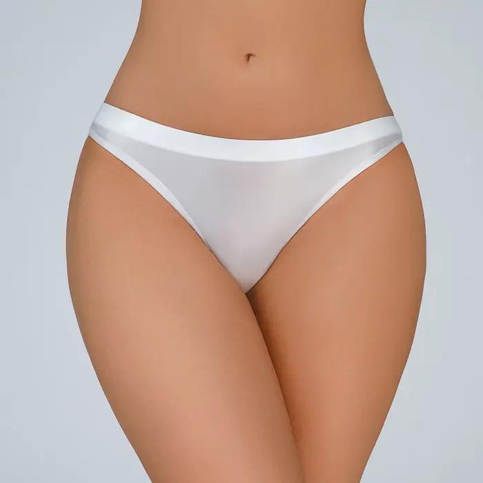 Bikinis culottes pour femmes mode soyeux brillant taille basse slips Transparent sans spectacle sous-vêtements Sexy couleur unie tongs en coton