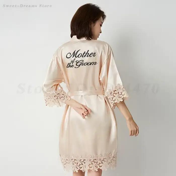 Vêtements de nuit en dentelle mère de la mariée et du marié Robe