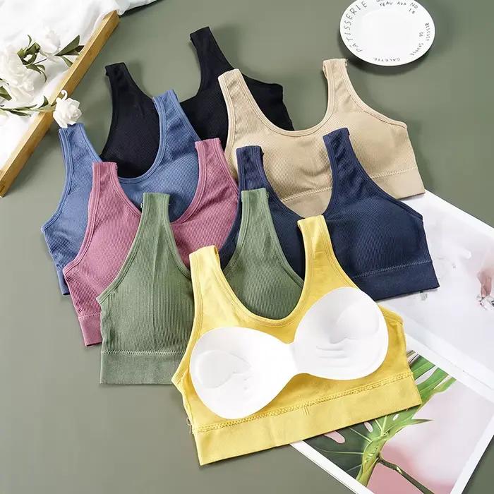 Débardeur Push Up pour femmes, Streetwear, haut court pour femmes, couleur unie, décontracté, Sexy, Lingerie sans fil, Camisole, mode fille