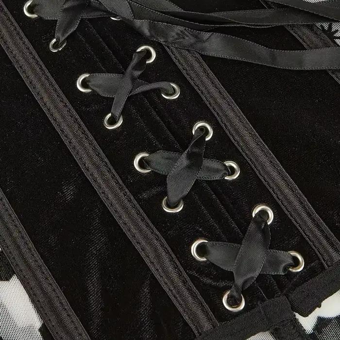 Corset royal façonnant le corps, sous-vêtement fin et respirant, style d'été avec une taille cintrée et une maille désossée en plastique, sexy