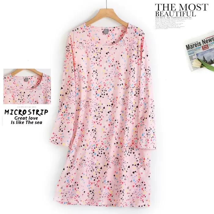 Tricoté coton femmes grande taille Lingere chemise de nuit chemise de nuit ample à manches longues robe de nuit mignon dessin animé maison robe vêtements de nuit sexy