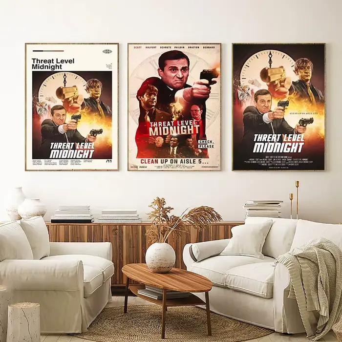 Affiche de film de minuit de niveau de menace, peinture sur toile du bureau Michael Scott, image classique pour salon, décoration de maison sans cadre