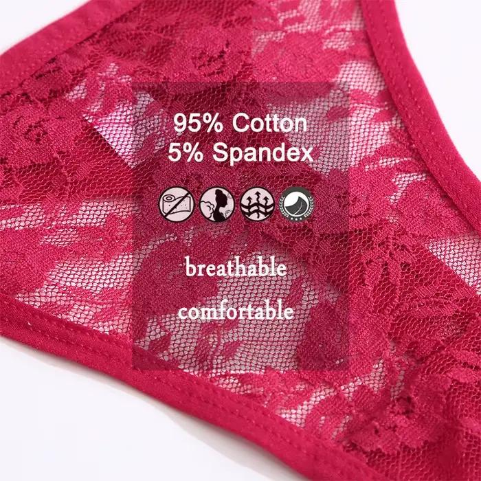 5 pièces/ensemble sous-vêtements pour femmes culottes en dentelle Lingerie florale femme culotte Sexy string