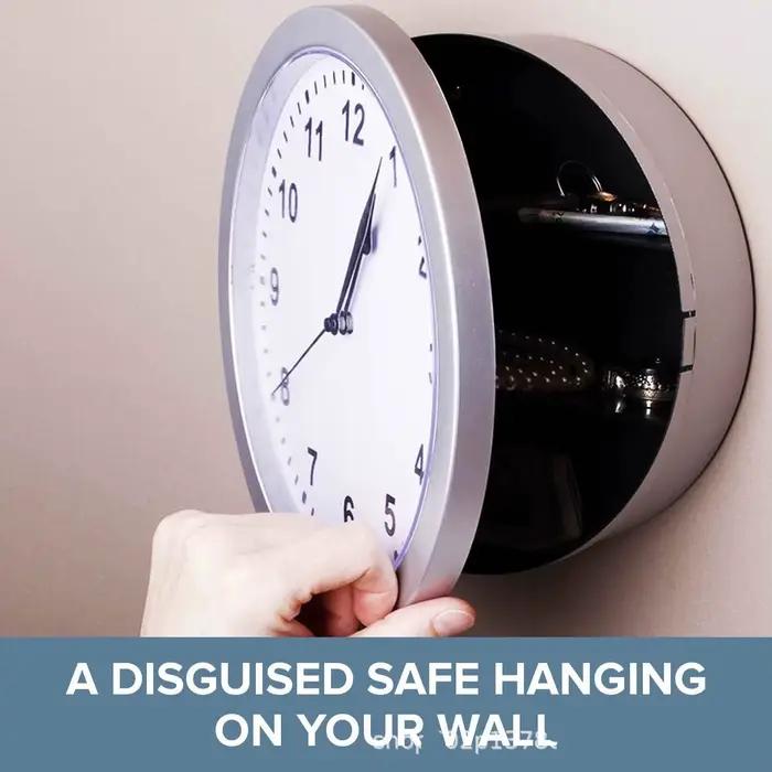 Horloge murale secrète avec compartiment caché, cachette de l'argent liquide, clés de bijoux, coffre-fort de valeur pour la décoration de la maison et du bureau