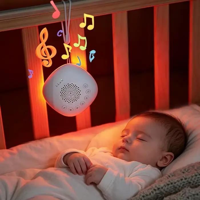 Machine à bruit blanc 2-en-1 portable USB pour bébé, 20 sons apaisants, veilleuse LED, batterie rechargeable intégrée