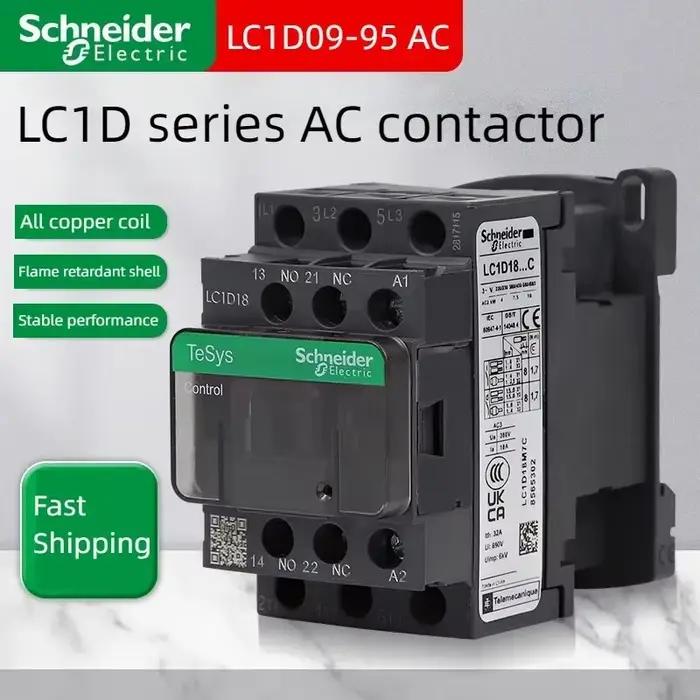 Contacteur AC Schneider Electric LC1D09 D12 D18 D25 D32 D38 D40 D50 D65 D80 D95 triphasé AC 24V 48V 110V 220V 380V