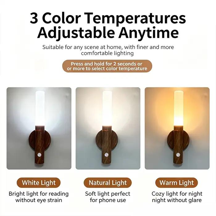 Lampe LED de nuit à chargement USB, à détection intelligente de mouvement, pour chevet, armoire, éclairage domestique, lampe à capteur de mouvement