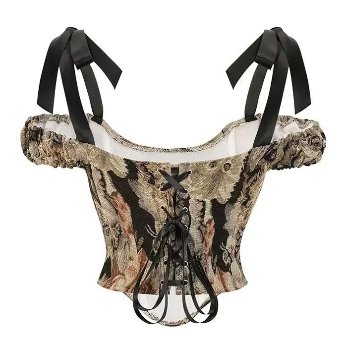 Corset imprimé Vintage pour femmes