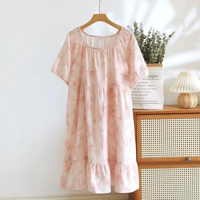 Chemise de nuit à imprimé floral pour femme