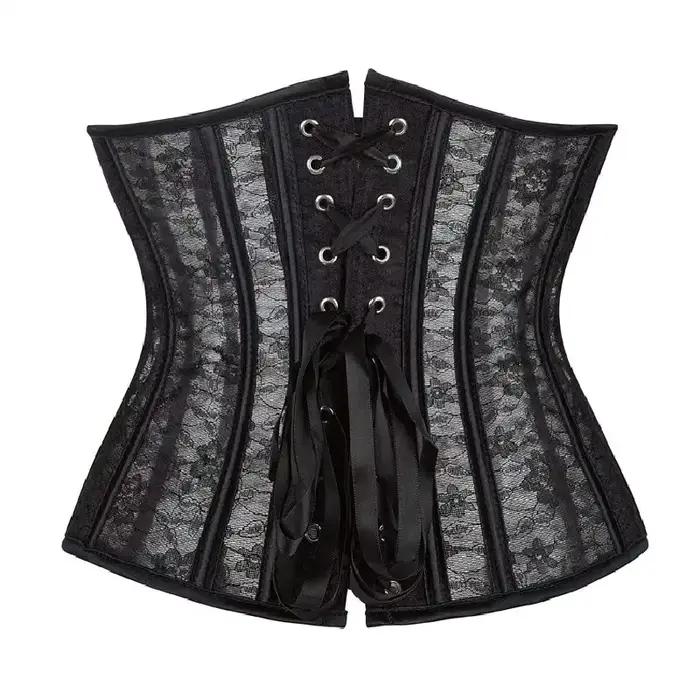 Corset sous le buste en maille transparente pour femme