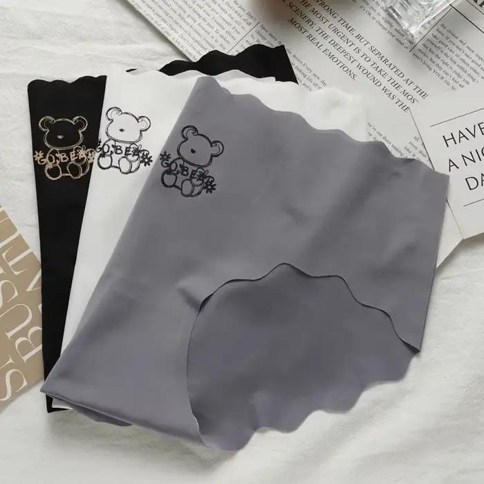 Lingerie Invisible sans couture pour femmes, sous-vêtements de couleur unie, en soie glacée, taille basse, slips respirants pour dames