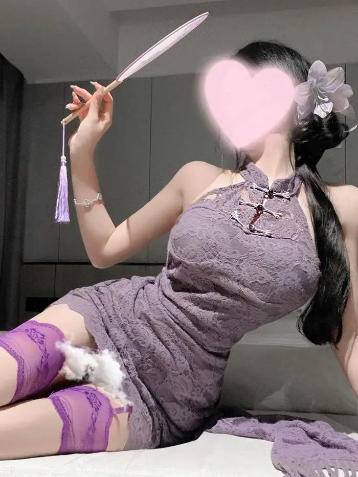 Robe en dentelle à col montant pour fille épicée, Lingerie Sexy, nouveau Style chinois, Cheongsam, pur désir, violette, col suspendu, élégante, 2NE2