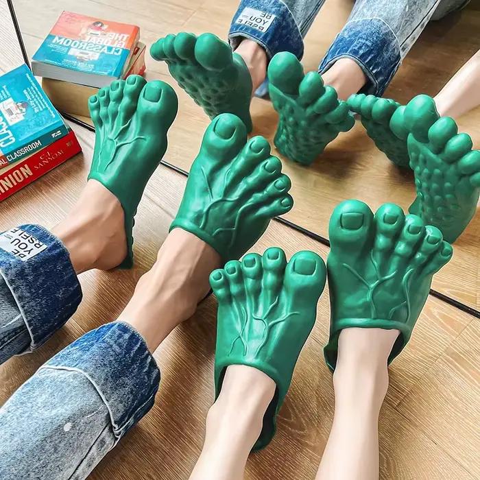 Chaussons pieds nus drôles pour femmes et hommes, chaussures de farce, imitation, Parker à cinq doigts, pantoufles Bigfoot, chaussures de parodie dégradées, hilarantes