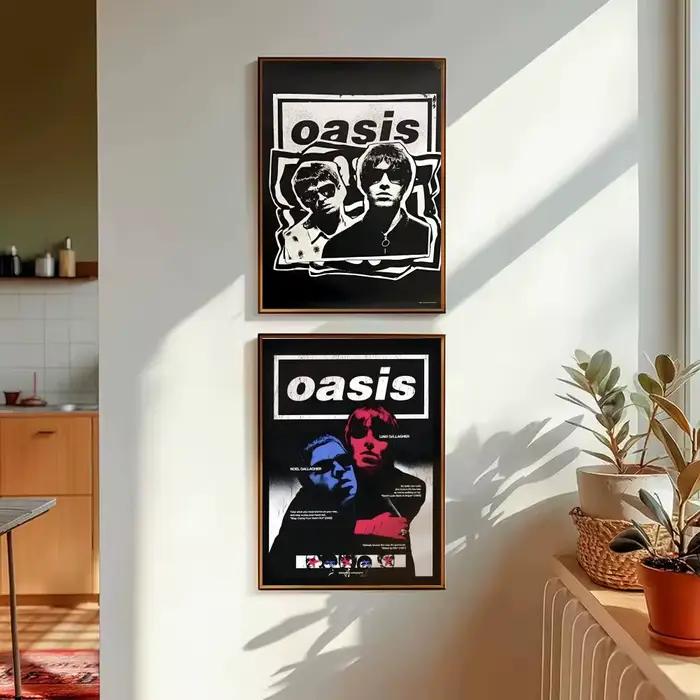 Affiche O-Oasis b-band, affiche artistique HD, décoration murale décorative, imperméable, décoration de maison pour salon, chambre à coucher, café, cadeau élégant