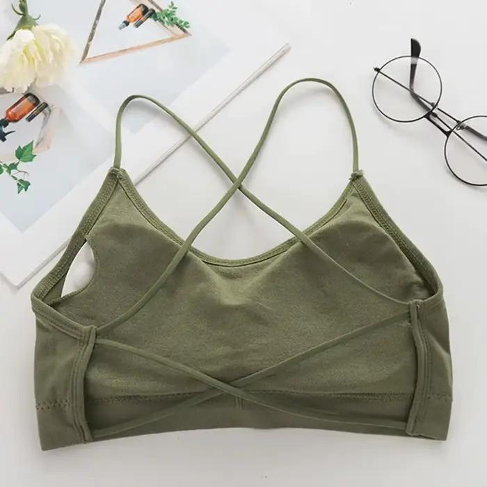 Soutien-gorge Push Up respirant à bretelles croisées pour femme