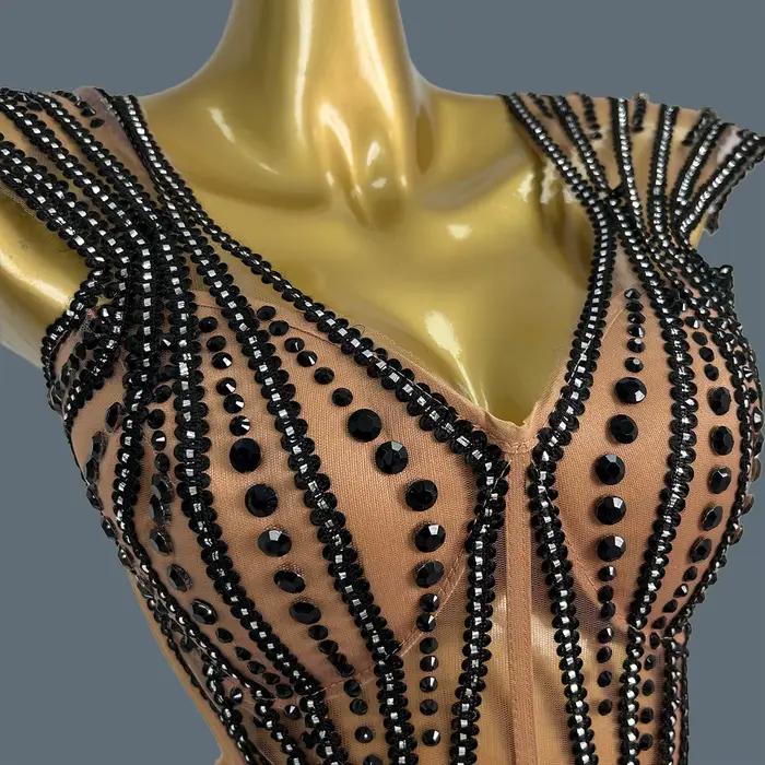 Jianrui – tenue de soirée scintillante avec strass noirs