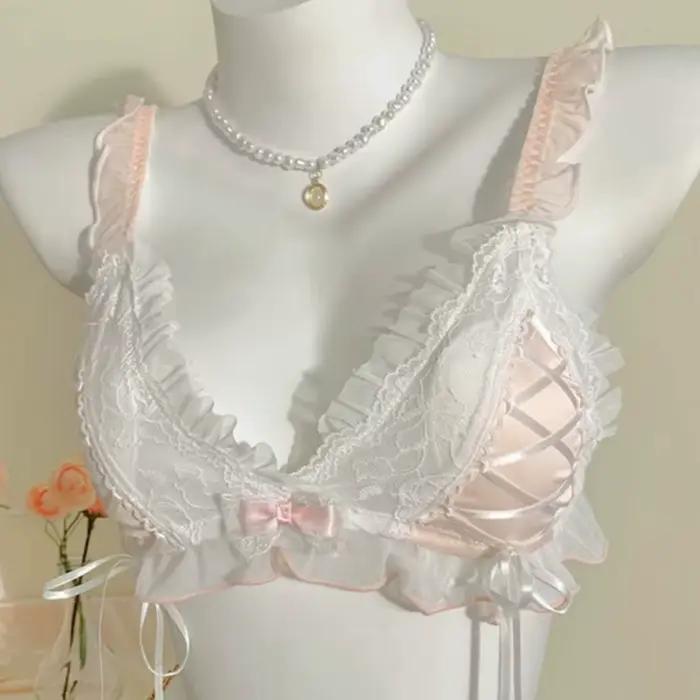 Lolita filles mince mignon dentelle petit soutien-gorge femmes triangle tasse
