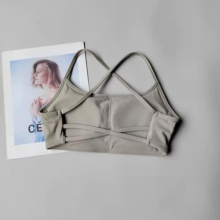 Bretelles croisées soutien-gorge de Yoga bretelles fines beau dos respirant séchage rapide Fitness exercice Lingerie entraînement Pilates soutien-gorge